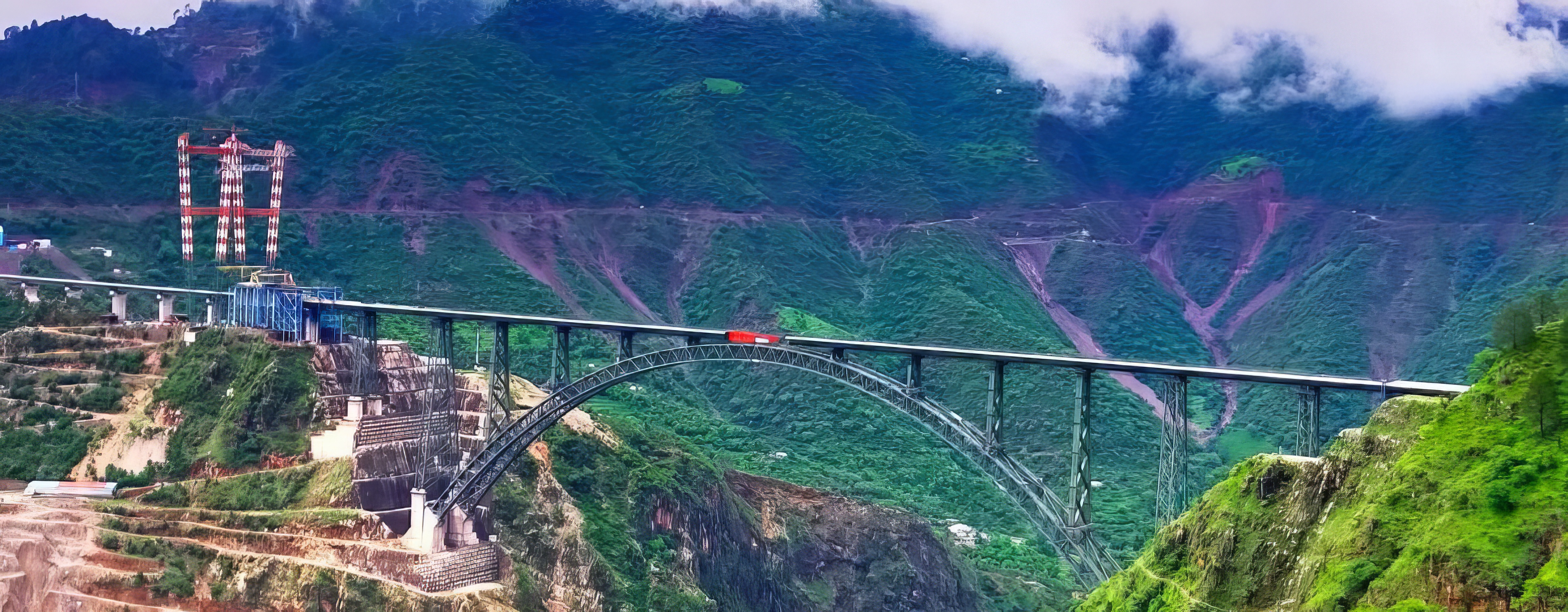 Katra-Qazikund rail link with Chenab arch bridge